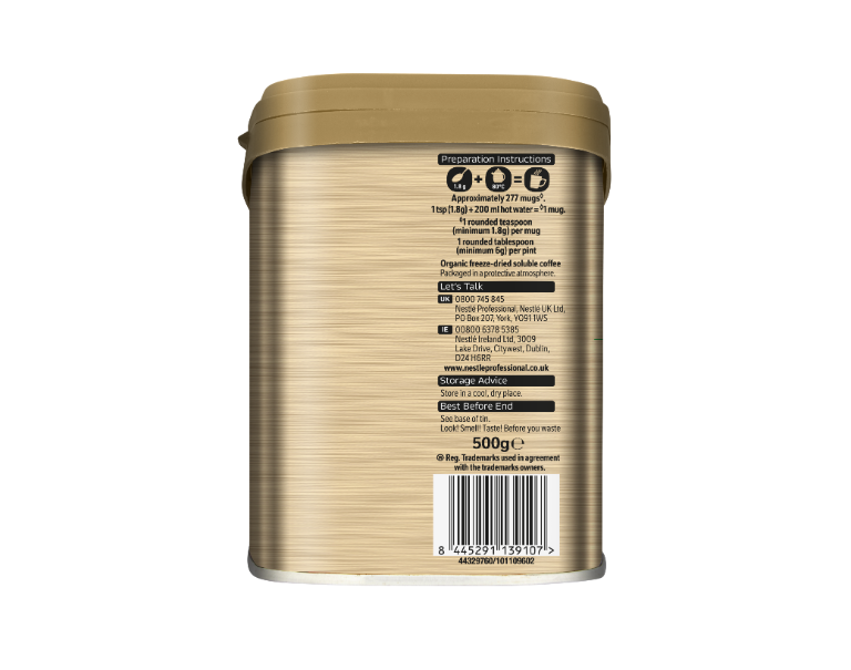 Nescafe organic 500g tin