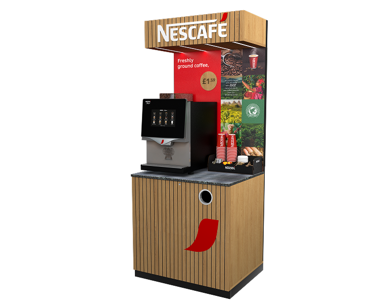 Nescafé floor standing unit with lightbox right