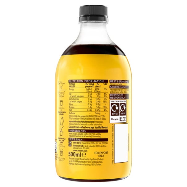 Nescafé Iced Vanilla espresso concentrate 500 ml
