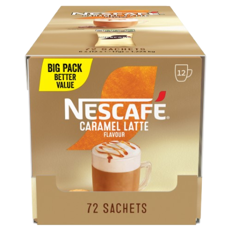 NESCAFÉ Caramel Latte Flavour instant coffee sachets 72-pack value box