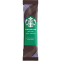 A packet of Starbucks Instant Hot Cocoa, featuring a green label with a logo, highlighting "velvety & smooth cocoa powder"