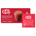 KitKat cocoa beverage packaging, featuring a vibrant red design and a cocoa powder sachet.