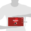 Nescafe Original sachet box shown with a 14.2 cm height marker