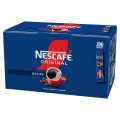 Nescafé Original Decaf coffee box containing 200 sachets, featuring a cup of coffee and coffee beans on the packaging.