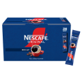 Blue box of Nescafé Original Decaf coffee with 200 sachets, featuring a cup of coffee and coffee beans on the front.