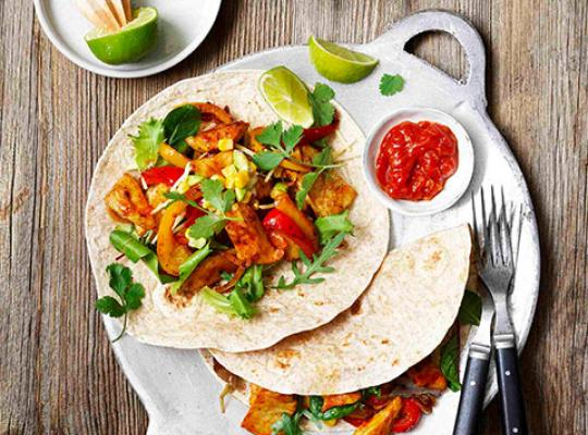 vegetarian fajita served on a plate