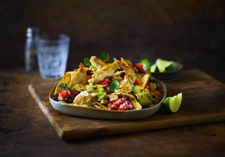 Vegetarian loaded nachos
