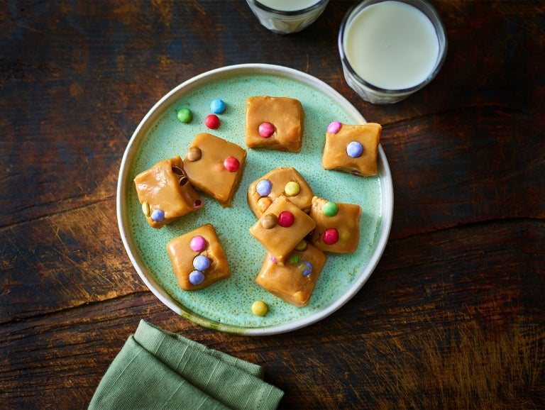 plate of smarties fudge