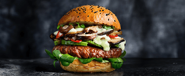 mushroom avocado burger