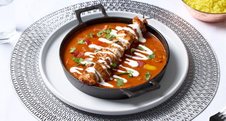 chicken shashlik indo chinese-fusion dish plated