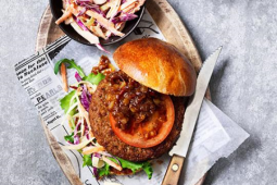 Veggie burger dish on a plate