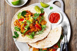 vegetarian fajita served on a plate