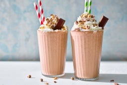 two kitkat milkshakes