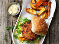 Sweet chilli burger served on a plate