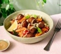 Tabbouleh Salad with Garden Gourmet vegan balls