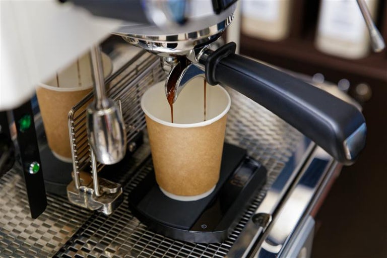 espresso shot being pulled from machine