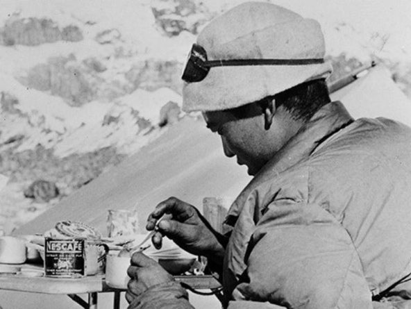 photograph of nescafe on mount everest expedition